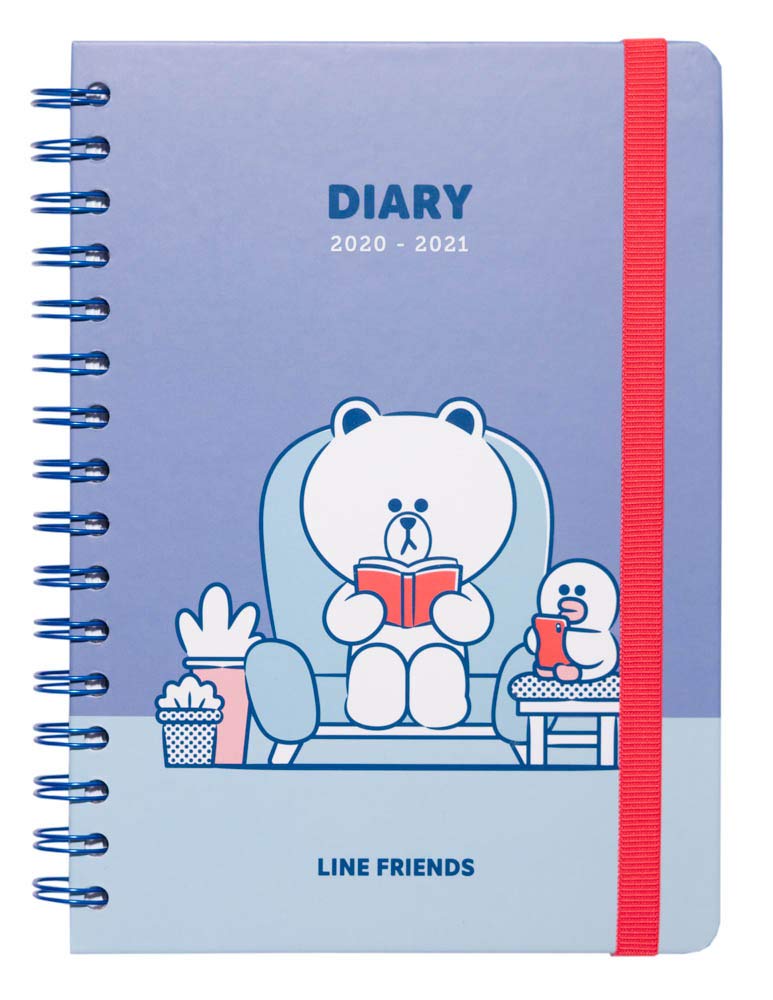 Erik - Line Friends Academic Diary 2020-2021 A5 Week to View, Mid Year Diary - 12 Months