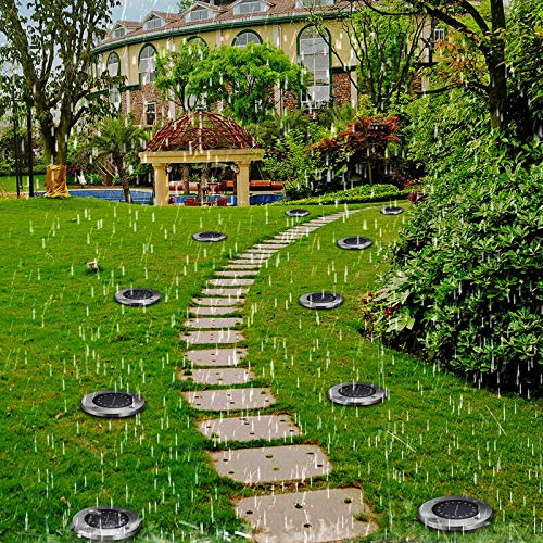 BlueFoxy Solar Ground Light Upgraded 12 LED Solar Disk Lights Outdoor
