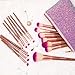 DIOLAN 17pcs Professional Makeup Brushes Set for Foundation Blending Blush Concealer Eye Shadow, Cruelty-Free Synthetic Fiber Bristles, Travel Makeup bag Included, Glitter Purple