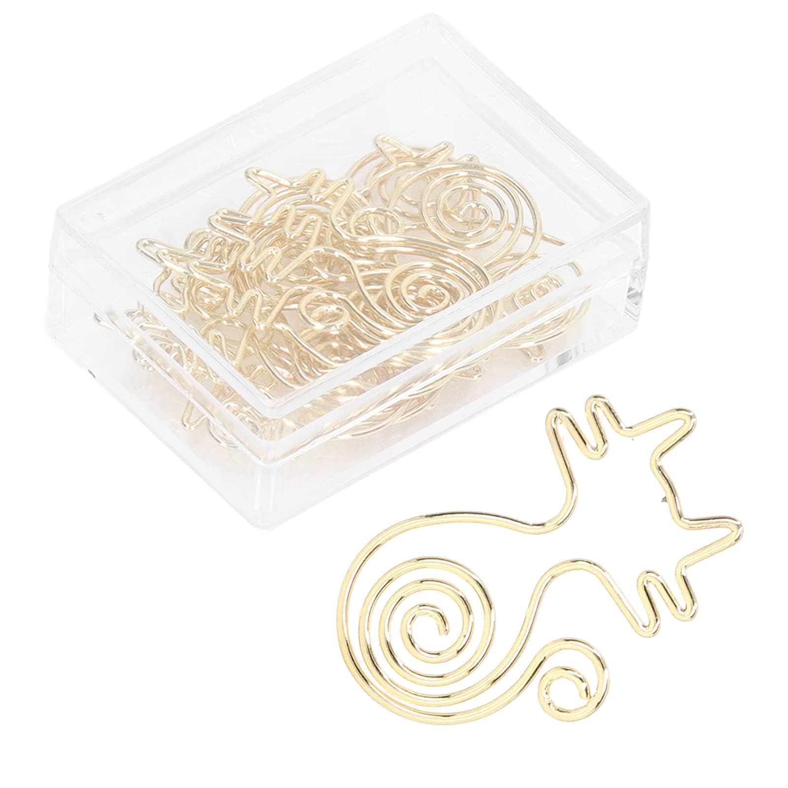100Pcs Gold Paper Clips Cute Cat Dog Animal Paper Clips Metal Clips for Files Paper Funny Paper Clips Bookmarks Planner Clips Small Paper Clips Home Office Supplies(Cat Clip)