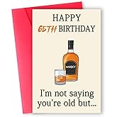Zyulin Funny Whiskey 65th Birthday Card, 65th Birthday Gifts for Men Women, Unique 65th Birthday Decorations for Him Her, Happy 65 Year Old Birthday Card Gifts for Husband Wife