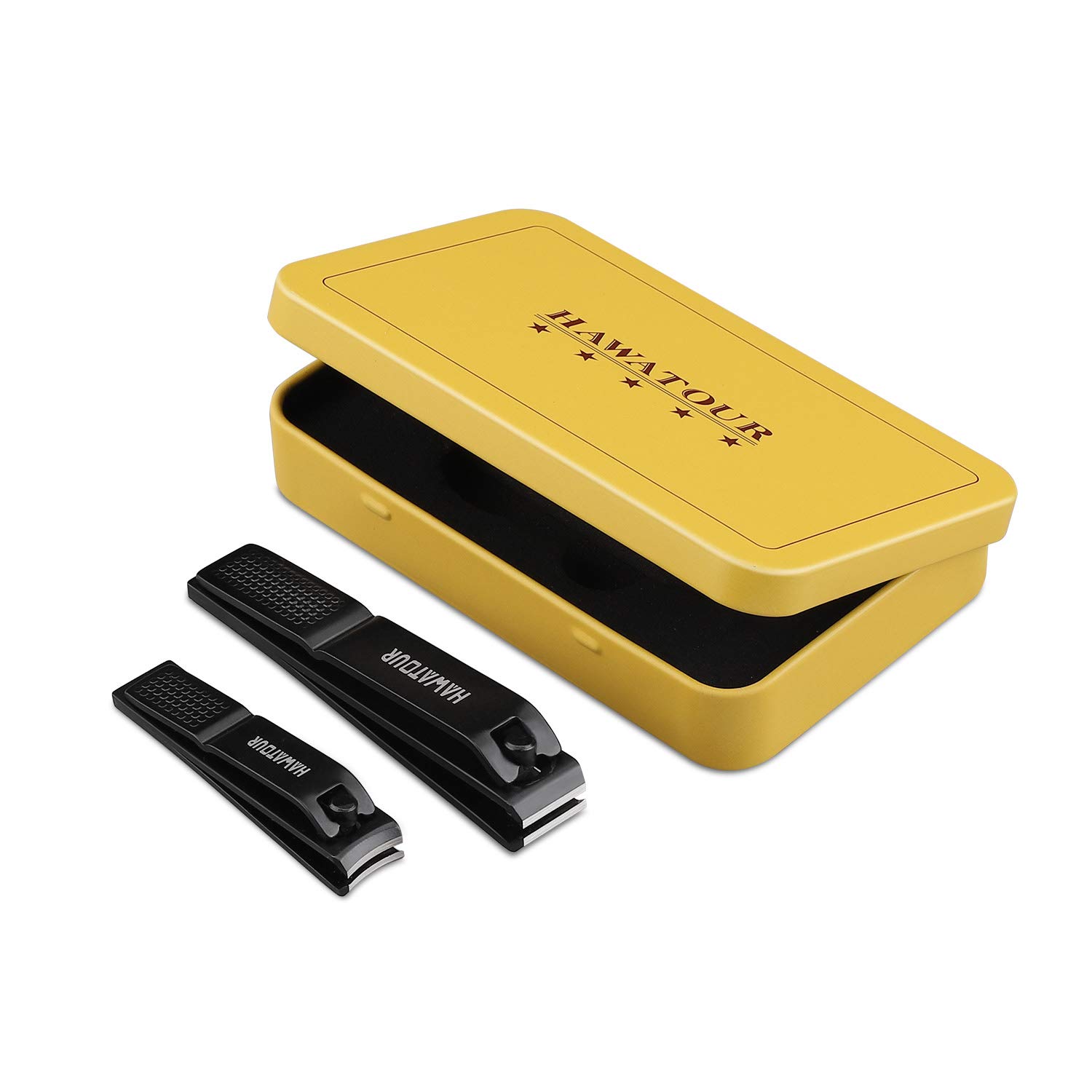 Nail Clippers Set, Ultra Sharp Sturdy Fingernail and Toenail Clipper Cutters with Visibly Tin Case by HAWATOUR : Beauty