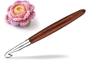 Lunarm 10mm Crochet Hook, Ergonomic Aluminum Crochet Hook with Wood Handle Available in 3mm-10mm for Arthritic Hands DIY Craft Knitting Dolls, Bouquets, Blankets, Hats, Gloves from Various Yarns