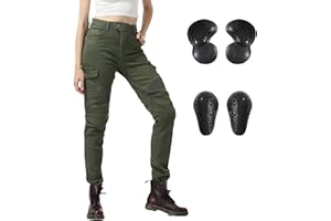 LOMENG Motorcycle Riding Pants Motorcycle Jeans Slim Fit with CE Knee Hip Removable Protectors Armor for Women