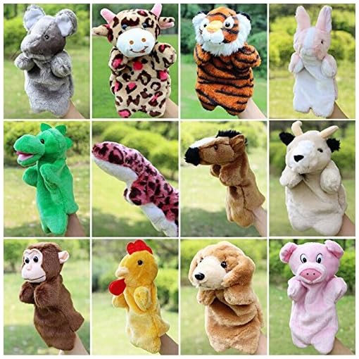 Hand Puppets Chinese Zodiac Animal Zoo 12 Pcs Educational Toy for Kids by Lanlan