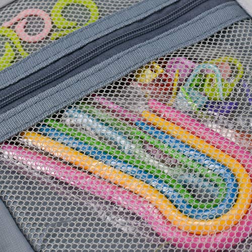 KOKNIT Crochet Hook Case, Zipper Storage Organizer Bag with Web Pockets for Crochet Needles/Knitting Accessories/Crochet Hook Kit Tools, Lightweight, Easy to Hold - Without Hooks and Accessories