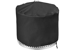 Fyelo Fire Pit Cover for Solo Stove Bonfire 2.0 Cover 20 Inch & 19.5 Inch, Waterproof 600D Camping Stove Cover All Weather Resistant Black