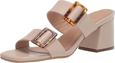 buckle block heel sandal