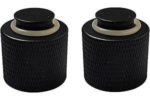 Aopkeo 2-Pack Cylinder Bottle Tank Valve Regulator Thread Protector Cover Dust Cap G1/2 Alumium Black for Paintball CO2 Airsoft PCP Diving