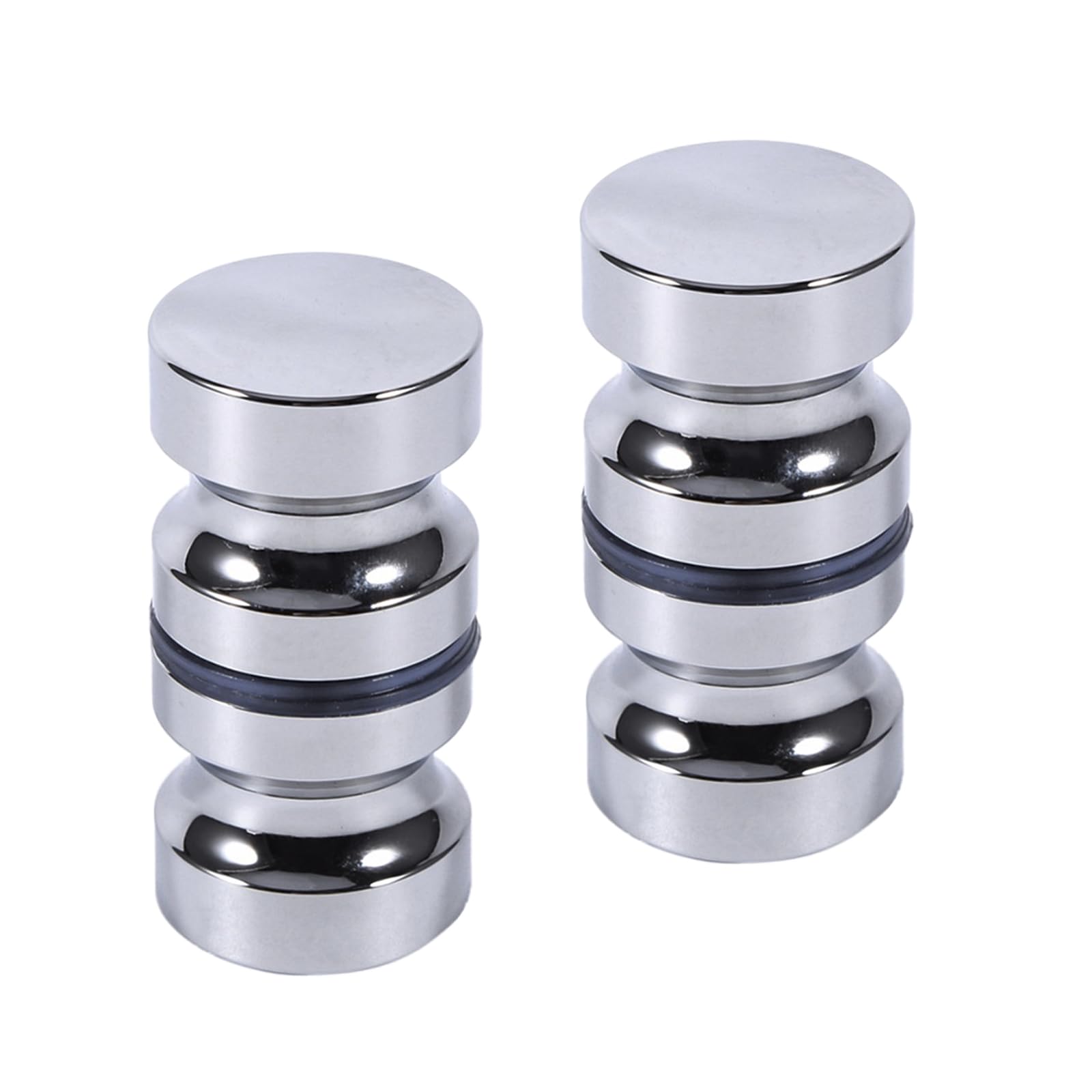 YIDELAI-Glass Door Handle, 2.4 inch Aluminum Alloy Single Hole Handle, Solid Cylindrical Shower Room Sliding Glass Door Handle, Bathroom Shower Room Accessories. (2, silver2) — image 1