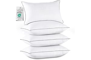 JOLLYVOGUE Pillows Standard Size Set of 4, Collection Bed Pillows for Sleeping, Hotel Quality Pillows for Side, Back and Stomach Sleepers, Soft Supportive Oeko-Tex Certified Down Alternative Filling