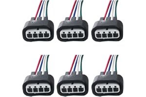 Autowxjq Ignition Coil Female Connector Plug Pigtail Harness 6pcs Compatible with Toyota Lexus Volvo V6