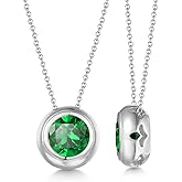 1CT/2CT Moissanite/Emerald/Sapphire/Ruby Necklace for Women, Solid 925 Sterling Silver with Yellow Gold/Rhodium Finish, 16"/18"/20" Adjustable Chain, Anniversary Valentine Jewelry