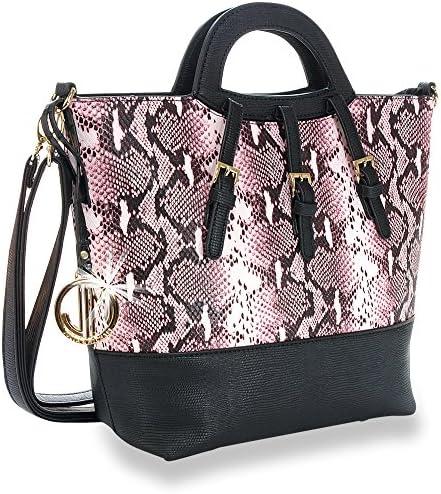Snakeskin Buckle Tote Handbag