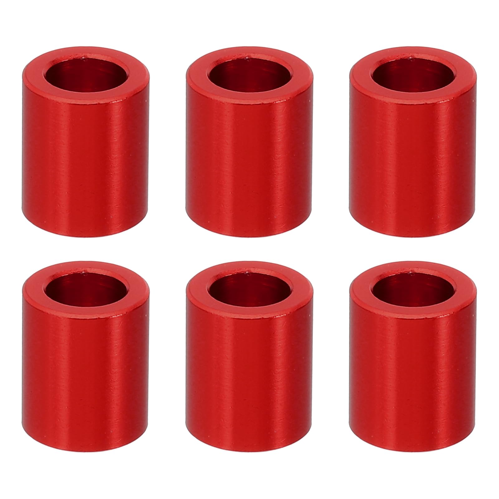 PATIKIL M6 Aluminium Spacers, 6 Pcs Metal Spacers Aluminium 6.2mm ID x 10mm OD x 12mm L Aluminium Spacer Screw Standoff Round for 1/4in or M6 Screw Bolts, Red