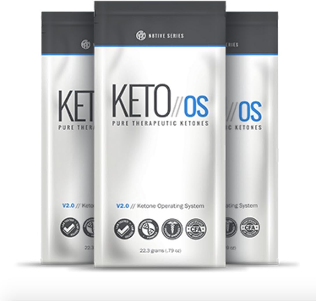 KETO OS by Pruvit. (3 Pack Caffeine Free) KETO//OS Pure Therapeutic Ketones; First Weight Loss Supplement Drink that Puts You Into Ketosis in Less Than 1 Hr. 2 FREE Ketone Strips w/Every Purchase!