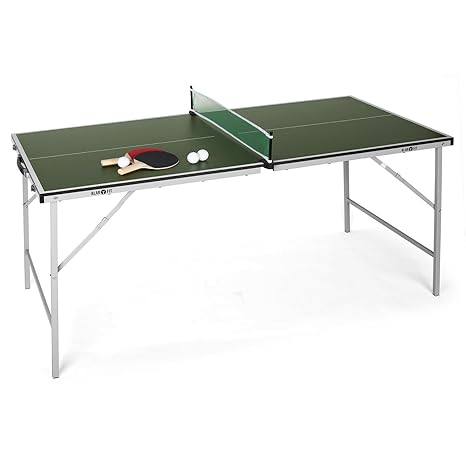 Klarfit King Pong Mini Tavolo Da Ping Pong Ripiegabile Superficie Da 75 X 153 Cm Spessore 12 Mm Rivestimento Antiurto Verde
