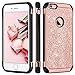 BENTOBEN iPhone 6 Case, iPhone 6S Case, Glitter 2 in 1 Slim Dual Layer Hybrid Hard Cover Sparkly Shiny Soft Rubber Rugged Shockproof Protective Phone Case for iPhone 6/iPhone 6S (4.7 inch), Rose Gold