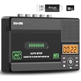 SEMIER Small Cassette Tape Player, USB C or SD Card Audio Cassette to MP3 Digital Converter, Record to Cassette/Computer/SD Card via Mic, Loud Speaker, Headphone Jack, 16GB SD Card for Type I Tapes