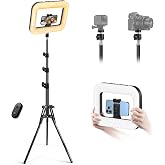 yAyusi Selfie Ring Light Tripod for iPhone, 73" Extendable Selfie Stick Phone Tripod with Light for Cell Phone, Dimmable Tripods Ring Light with Phone Holder and Stand for Video Recording/Live Stream