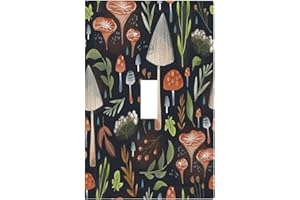 SPSHIAN Boho Mushroom Forests 1 Gang Light Switch Cover Decorative Single Toggle Wall Plate Electrical Switchplate Home Decor for Kids Nursery Room Bedroom Decorate