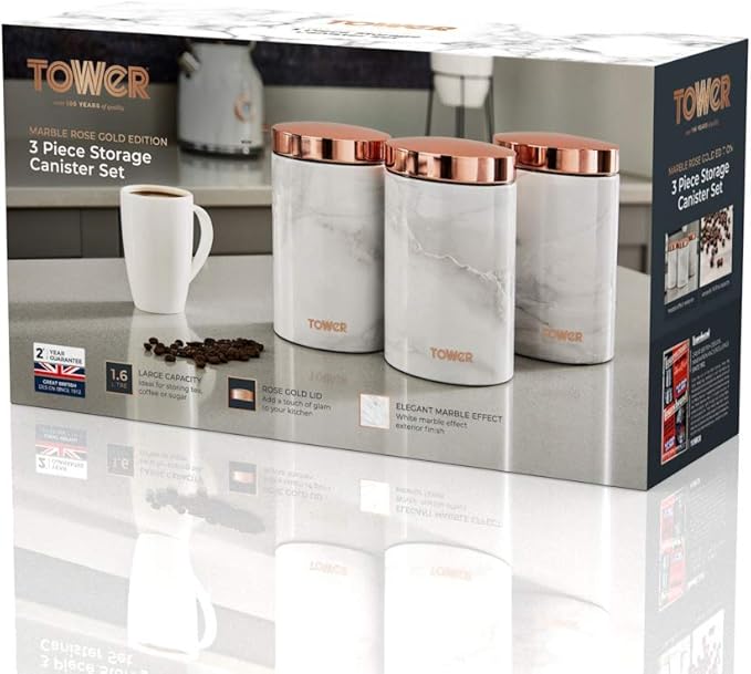 marble tea and coffee canisters