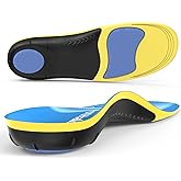 BestHalo Heavy Duty Plantar Fasciitis Insoles - 220+ lbs High Arch Support Orthotic Inserts for Pain Relief, Flat Feet, Heel Pain, Work Boots (Blue, Men 9-10.5 | Women 10-11.5)