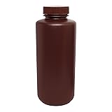 EISCO Reagent Bottle, Amber, 1000mL - Wide Mouth
