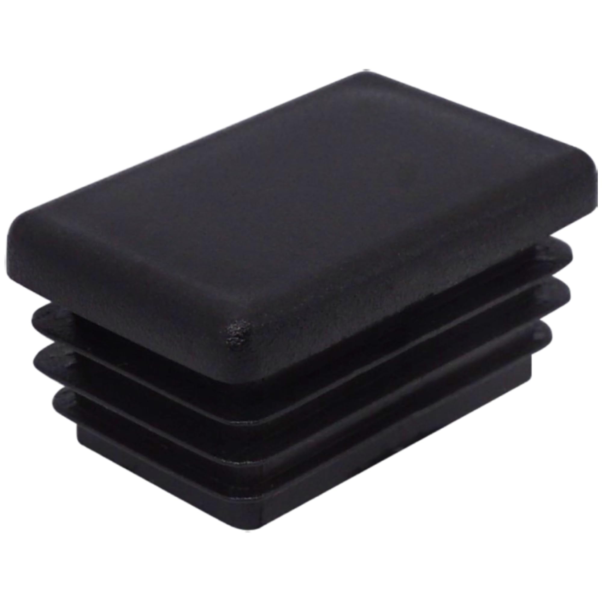 SKIR'CO (20 pcs) Rectangular Plastic Plugs 25 x 40 mm, Mat Tube End Caps, Rectangle Tube Inserts, Fence Post Plugs, Black RAL 9005
