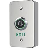 Infrared Sensor Exit Button with Back Box IR Touchless Door Release 304 Stainless Steel IP67 Waterproof with LED Indicator for Access Control Systems