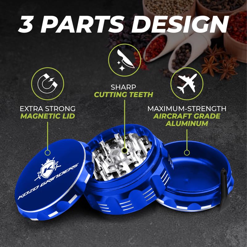 2.5 Inch Grinder Mills, Aluminum (Blue)