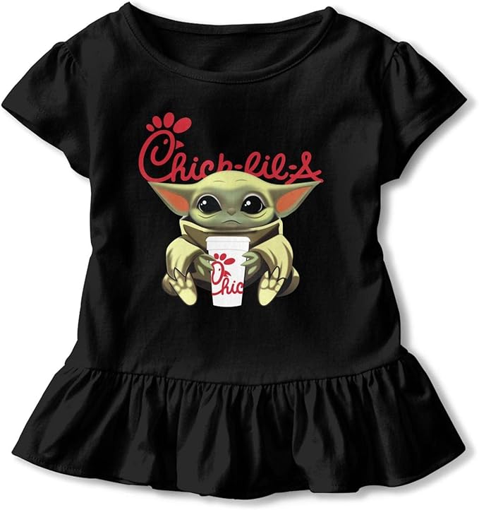 Levoncar Baby Yoda Toddler Baby Girls Dress Cozy Ruffles T