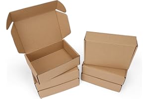PHAREGE 7x5x2 inch Shipping Boxes 6 Pack Brown, Tab Lock Tuck Top Mailer Boxes for Packaging Small Business, Small Cardboard Gift Boxes for Wrapping Mailing Present