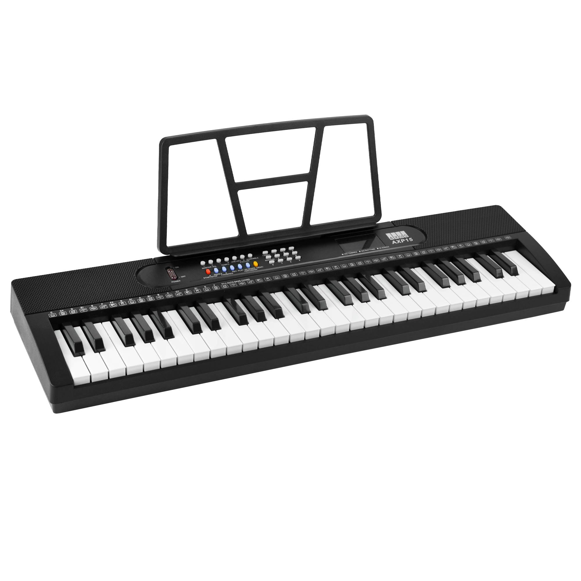 Axus AXP15 54 Key Portable Keyboard Piano Mini Keys with Music Rest, Power Supply