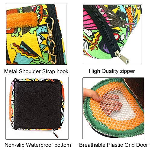 ADOGGYGO Small Animals Hamster Carrier Bag with Strap Breathable Portable Outgoing Bag for Hamster Hedgehog Squirrel mice Rats Sugar Glider