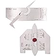 Necygoo Weld Gauge Set 0-1/4'' Porosity Undercuts Checking Gauge with 0-3/4'' Convexity Concavity Welding Gauge Stainless Steel Imperial Measurement for Welding Inspection
