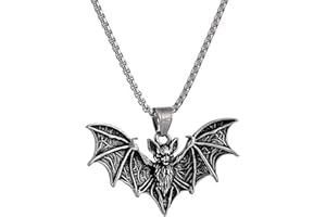 Halloween Bat Necklace for Women Gothic Vampire Pendant Necklace Black Horror Bats Statement Necklace Vintage Goth Vampire Ch