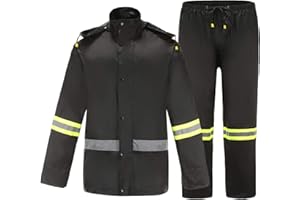 Ourcan Rain Suits for Men Classic Rain Gear Waterproof Rain Coats Hooded Man's Rainwear Fishing Rain Jacket and Rain Pants