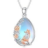 Seiyang Animal Necklace 925 Sterling Silver Cat/Dog/Elephant/Rabbit/Owl/Phoenix Pendant Necklace Animal Christmas Jewelry Gifts for Women Mom Her