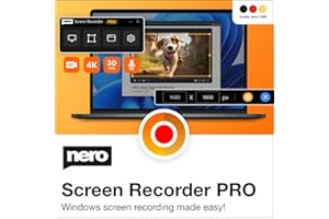 Nero Screen Recorder PRO 365 | 4K Screen Recording on PC | Record Video, Audio, Webcam | Create Tutorials & Record Gameplays | Annual License | 1 PC | Windows 11/10