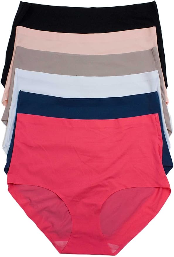 Bijou High Waisted Laser Cut 12 Pack Panties Extended Sizes (3X) at