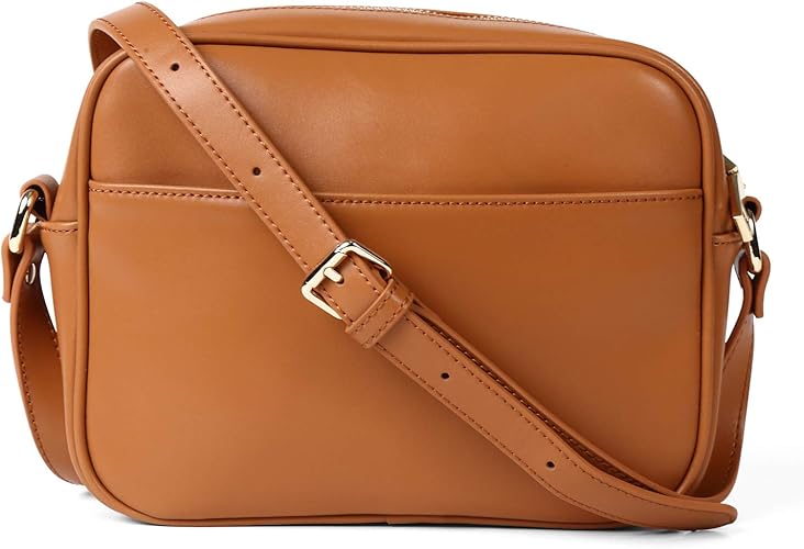 Amazon Mura ショルダーバッグ レディース 牛革 シンプル 肩掛け 斜めがけ キャメル Mura ムラ ショルダーバッグ