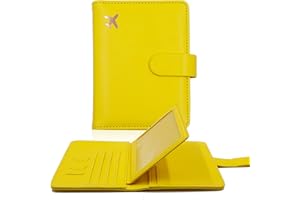 Melsbrinna Passport Holder,Passport Holder Card Slots,Cute Passport cover for Women/Men,Waterproof Rfid Blocking Travel Wallet (Lemon yellow)