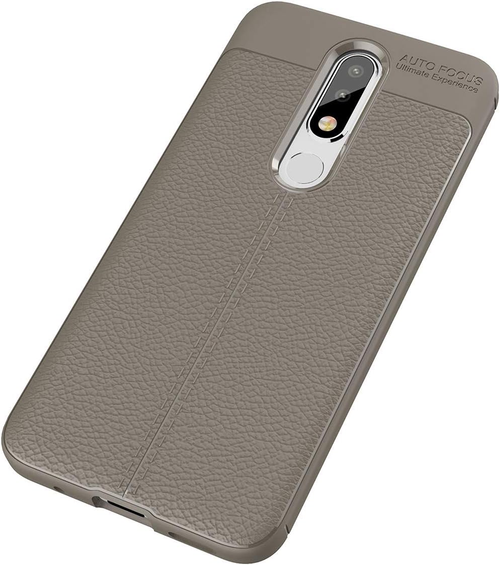 Xigua Nokia 5.1 Plus Case, Ultra Light Shock Proof Rugged Carbon Fiber Slim Protective Cover Carbon Fiber Case for Nokia 5.1 Plus Protective Shell (Gray)