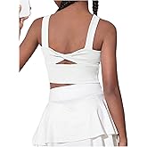 WDIRARA Girl's Twist Back Sports Bras Backless Tank Top Workout Sports Shirts for Gym