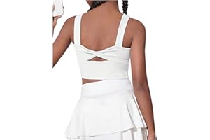 WDIRARA Girl's Twist Back Sports Bras Backless Tank Top Workout Sports Shirts for Gym