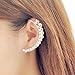 Womens Silver Crystal Non Pierced Stud Earrings Wrap Cuff Clip Earring On Ear Clamp(1 PCS)