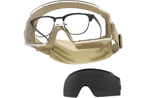 OneTigris Tactical Goggles Over Glasses, Anti Fog Tactical Eyeglasses, Safety OTG Goggles Protection with Interchangeable Len