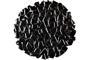 Verz Tile Ceramic Mosaic Tiles for Crafts & Art Projects 200 Grams Vibrant Colors Pieces Fit Together Like a Puzzle Endless Creative Ideas for Mosaic Art DIY Hobbies Small Sizes (Black)