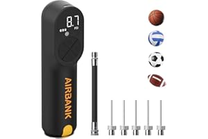 AIRBANK Electric Ball Pump MAKO, 4000mAh Basketball Pump, 20PSI Fast Smart Air Pump Inflation & Deflation with Accurate Pressure Gauge for Soccer, Football, Volleyball, Basketball, Balloon
